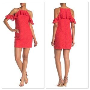 Trina Turk Lady Bug Lace Mini Dress Size XS Embroidered Flowers Summer